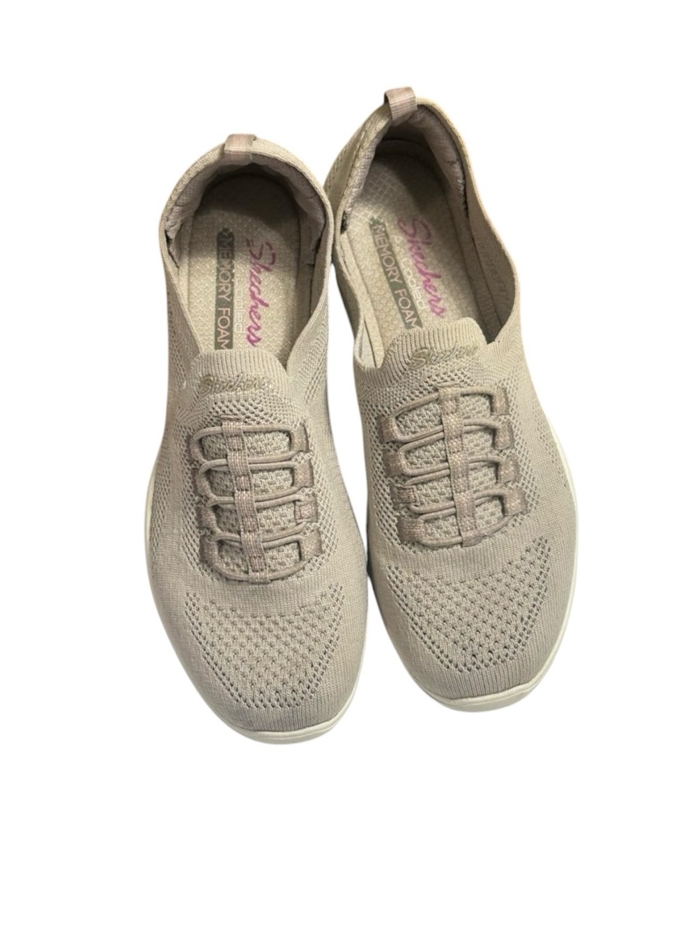 Skechers Air-Cooled Memory Foam Slip-On Sneakers – Taupe – Women’s Size 7